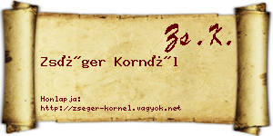 Zséger Kornél névjegykártya