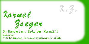 kornel zseger business card